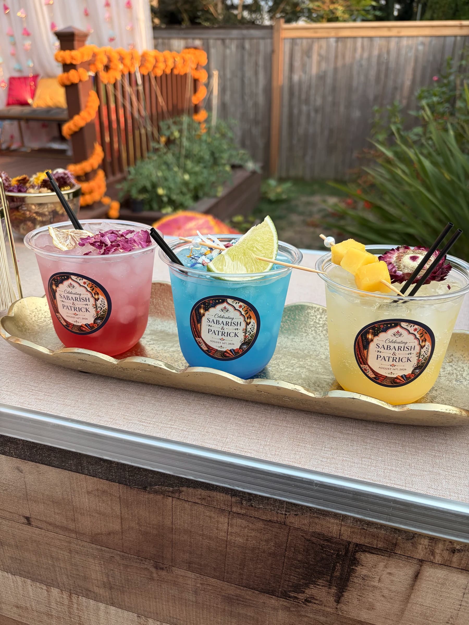 Handcrafted mocktail with botanical accents served at a garden party